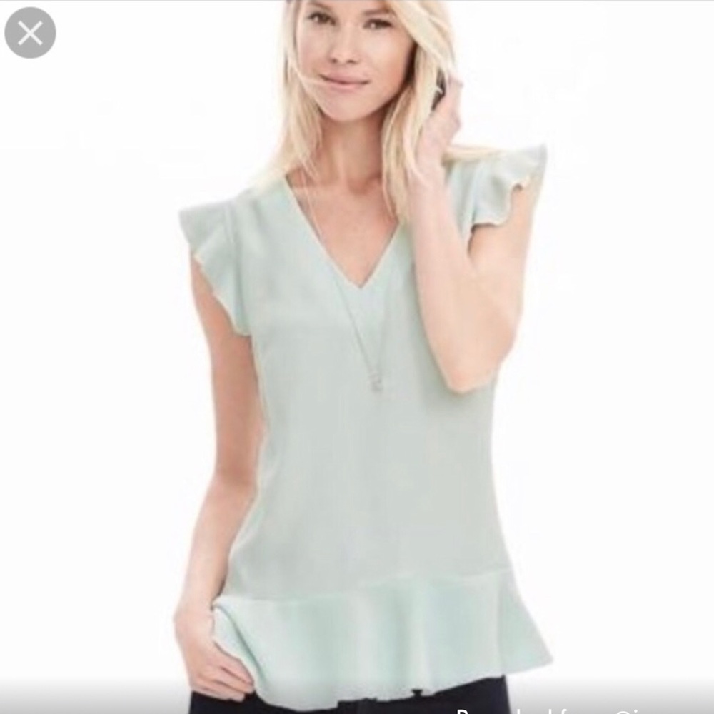 Banana Republic Peplum Ruffle Top XS